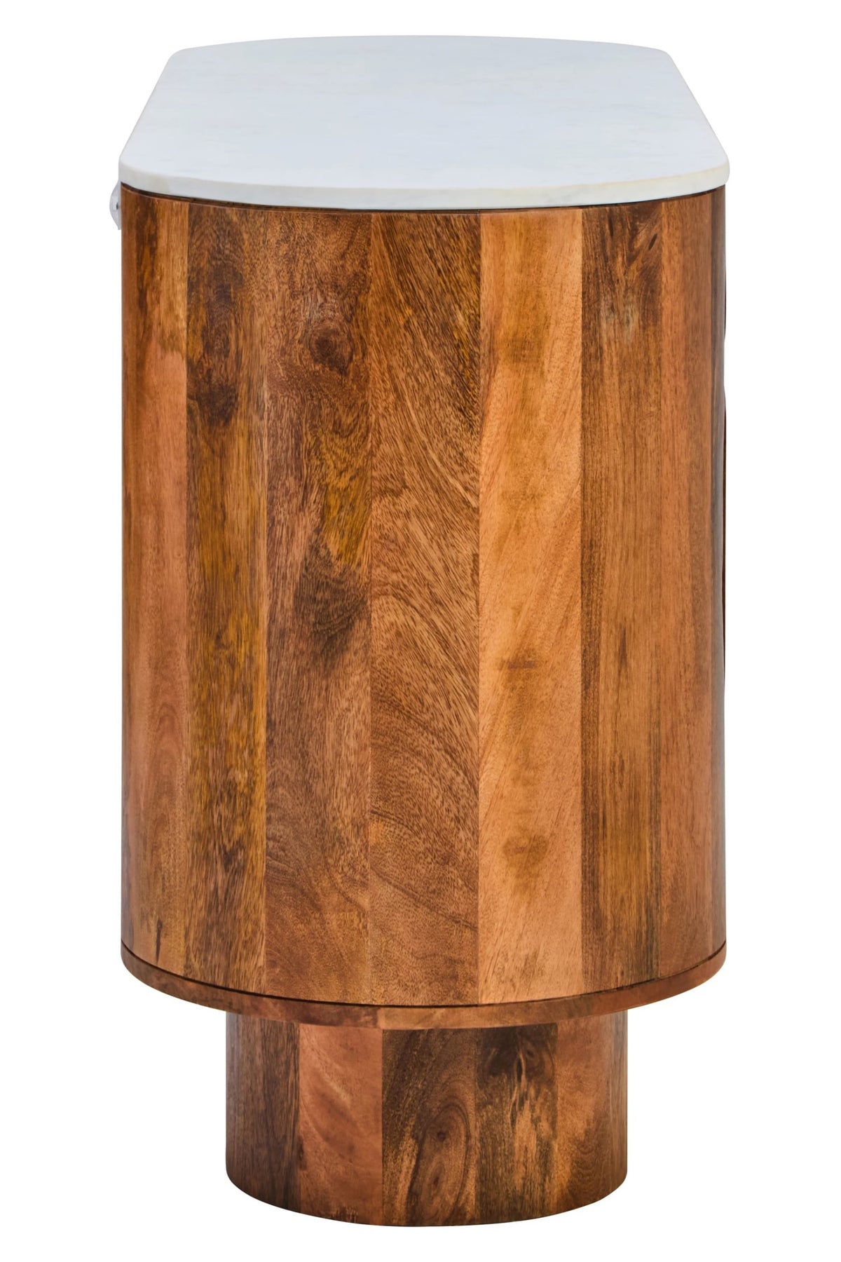 Studland Marble and Carved Mango Wood Two Door Sideboard