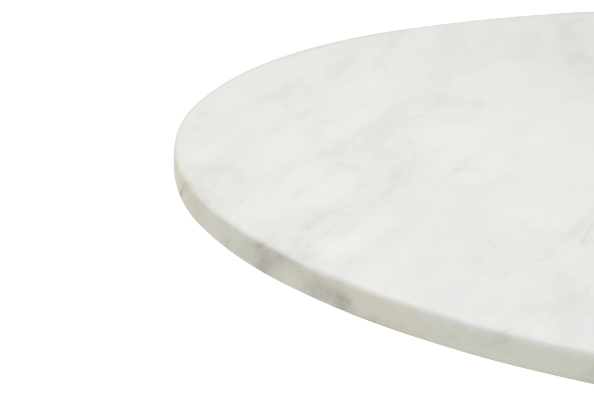 Devon Round White Marble Top Dining Table