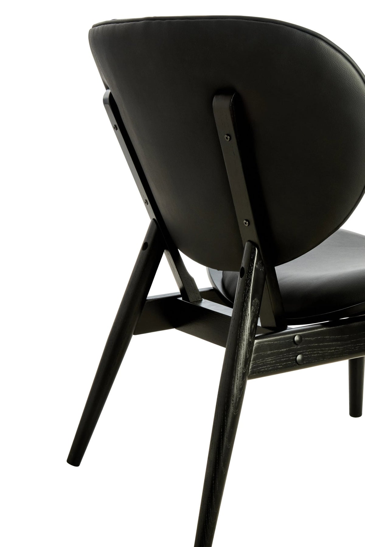 Harrogate Black Leather Effect Chair with Elm Wood Frame (W79cm)