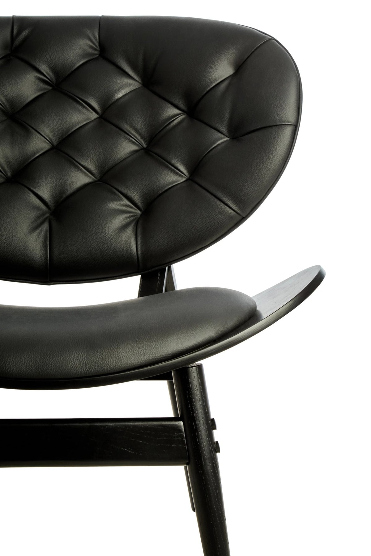 Harrogate Black Leather Effect Chair with Elm Wood Frame (W79cm)