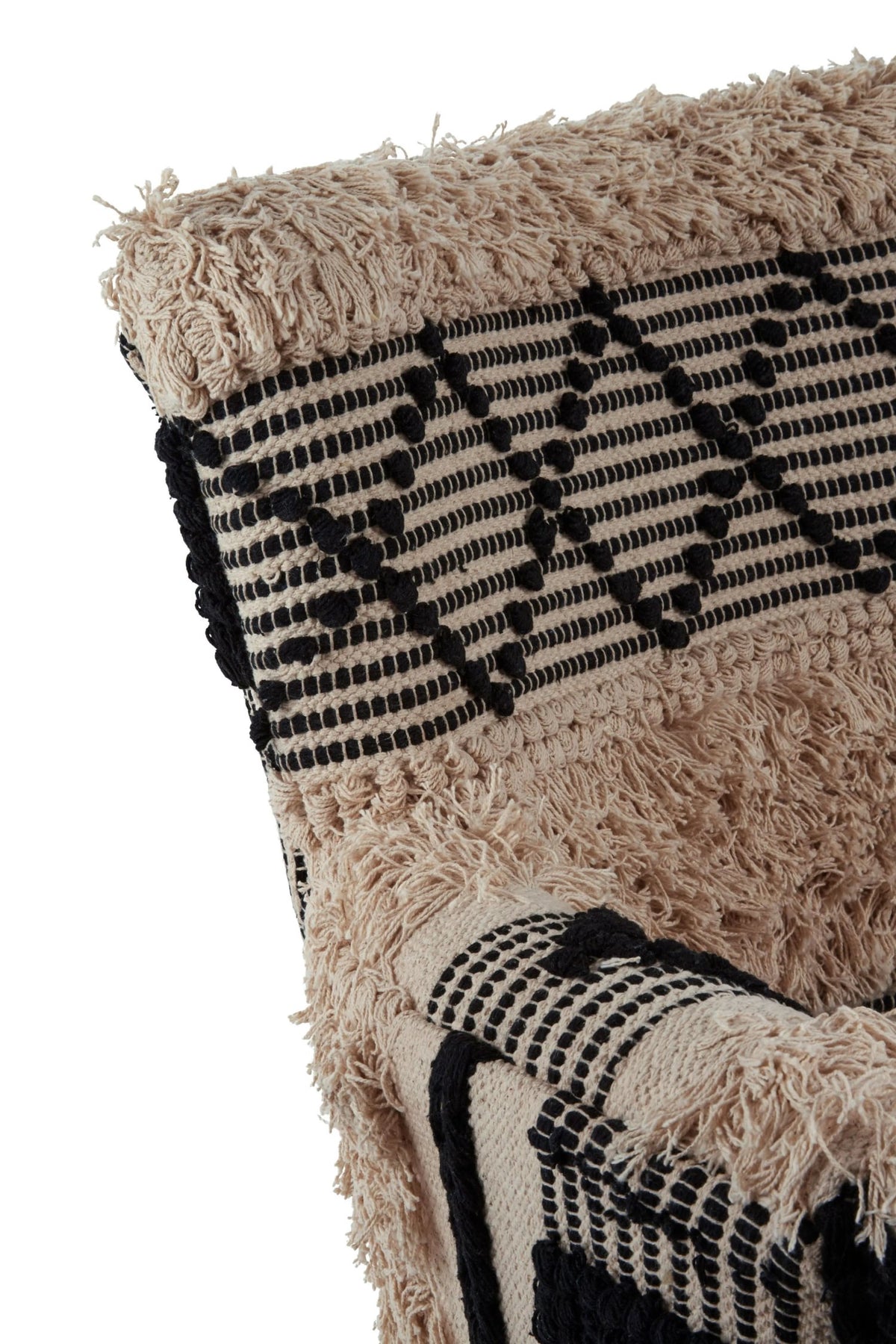 Granada Black and White Shaggy Berber Style Armchair