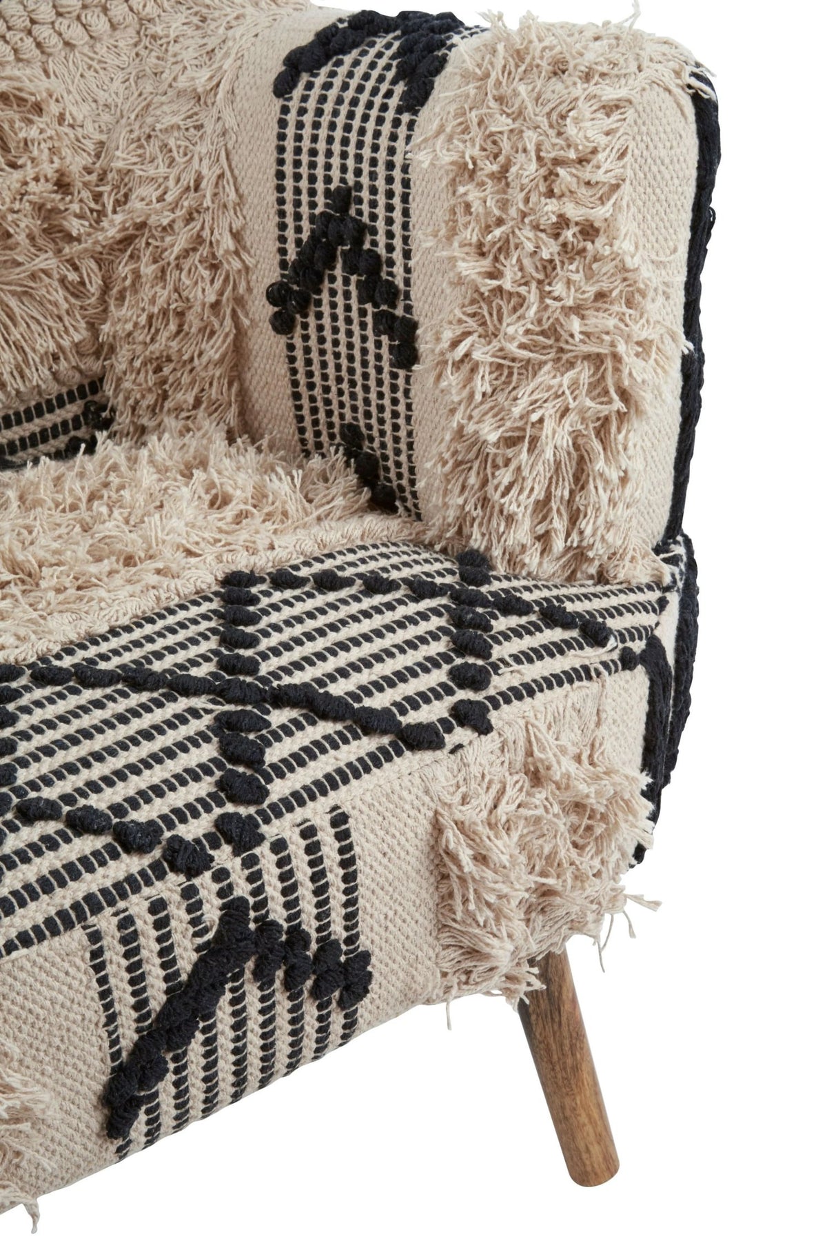 Granada Black and White Shaggy Berber Style Armchair