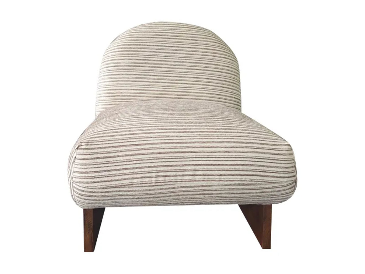 Witney Natural Textured Stripe Armless Lounge Chair