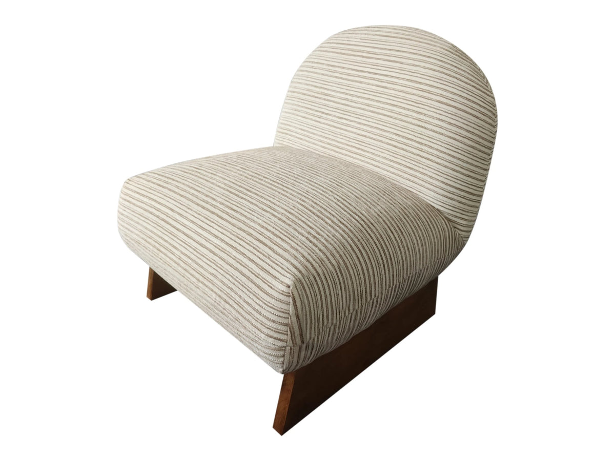 Witney Natural Textured Stripe Armless Lounge Chair