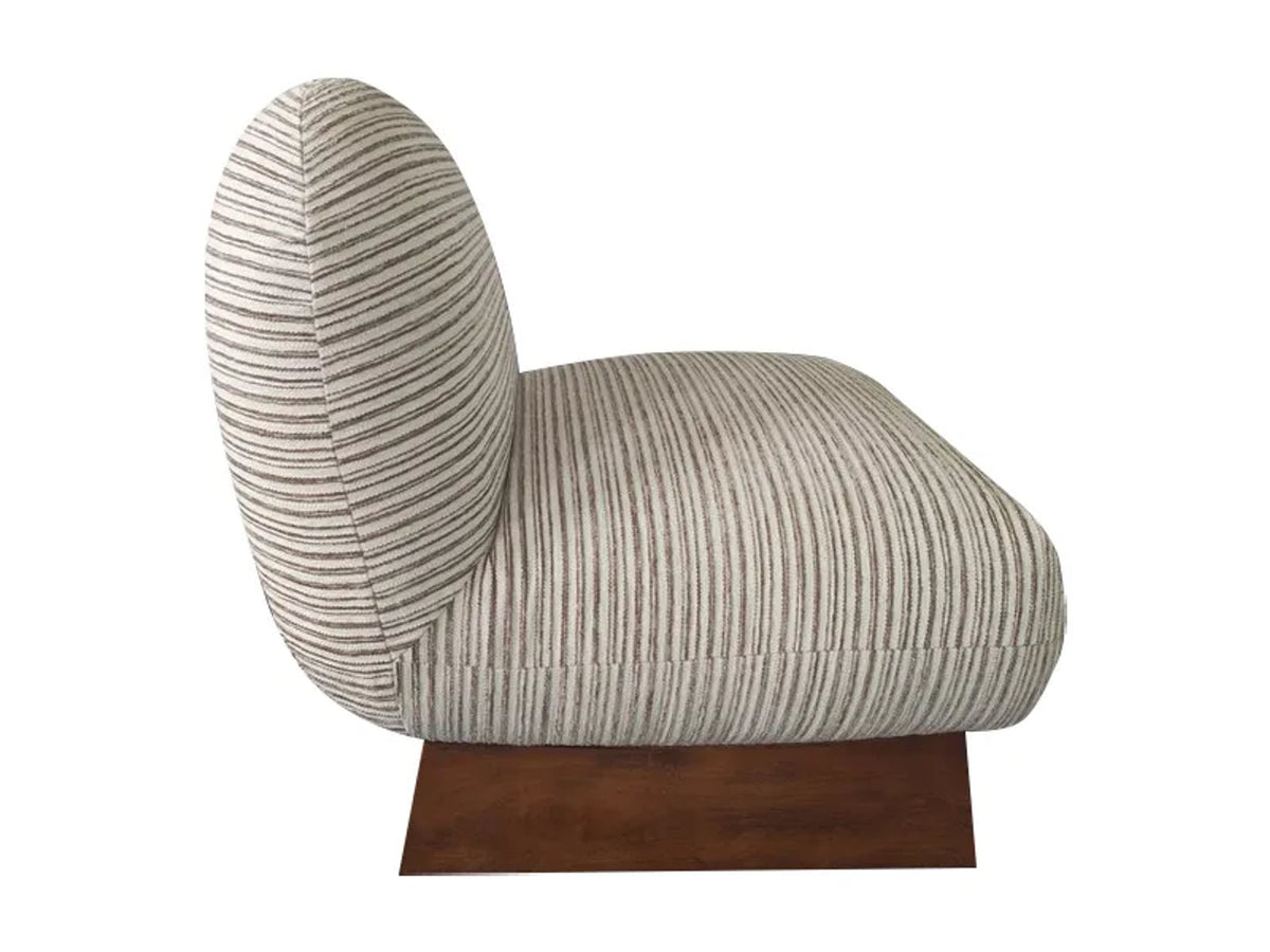 Witney Natural Textured Stripe Armless Lounge Chair