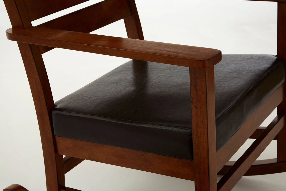 Blandford Brown Leather Effect Rocking Chair