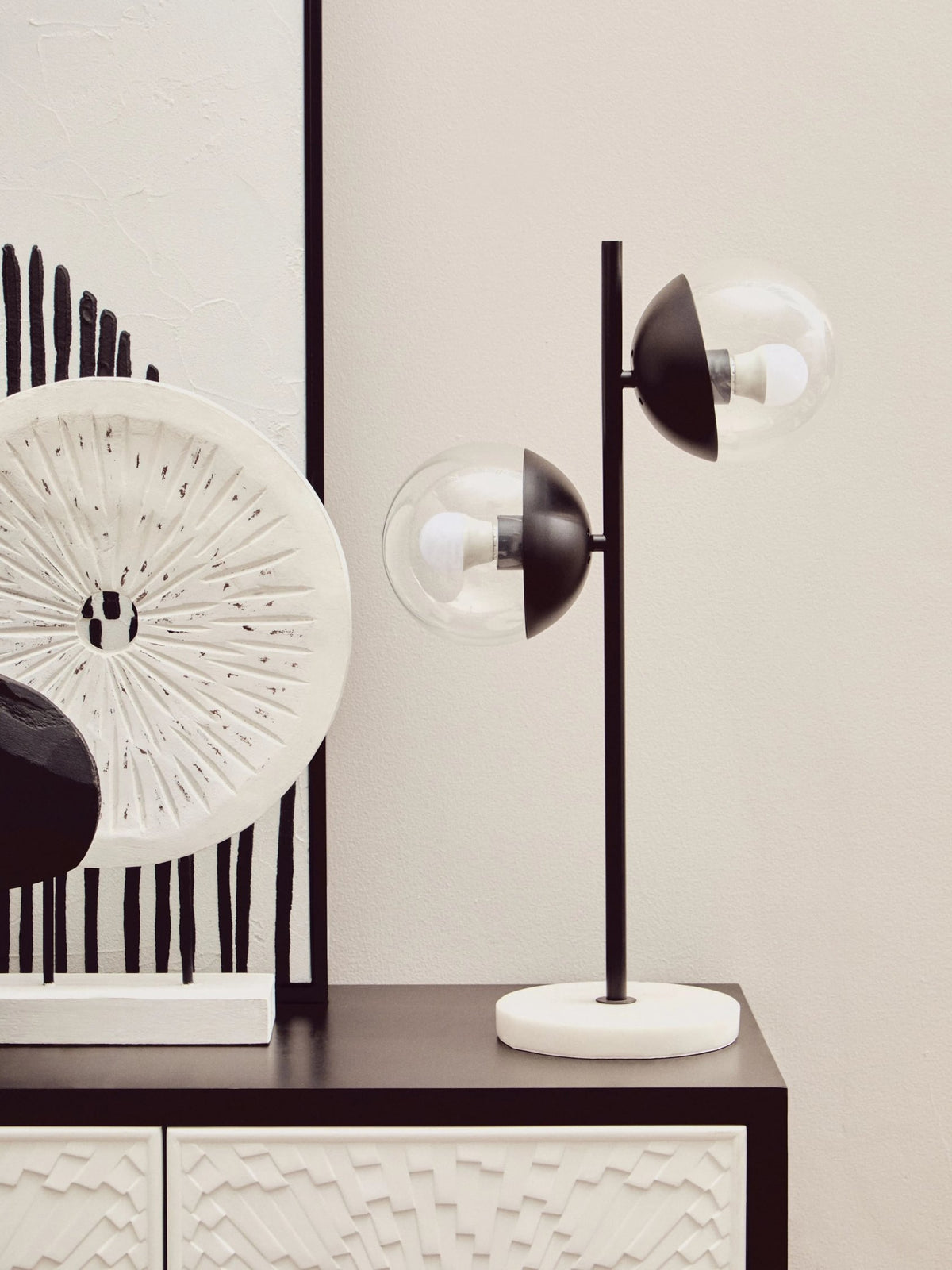 Cambridge Black and White Four Door Sideboard