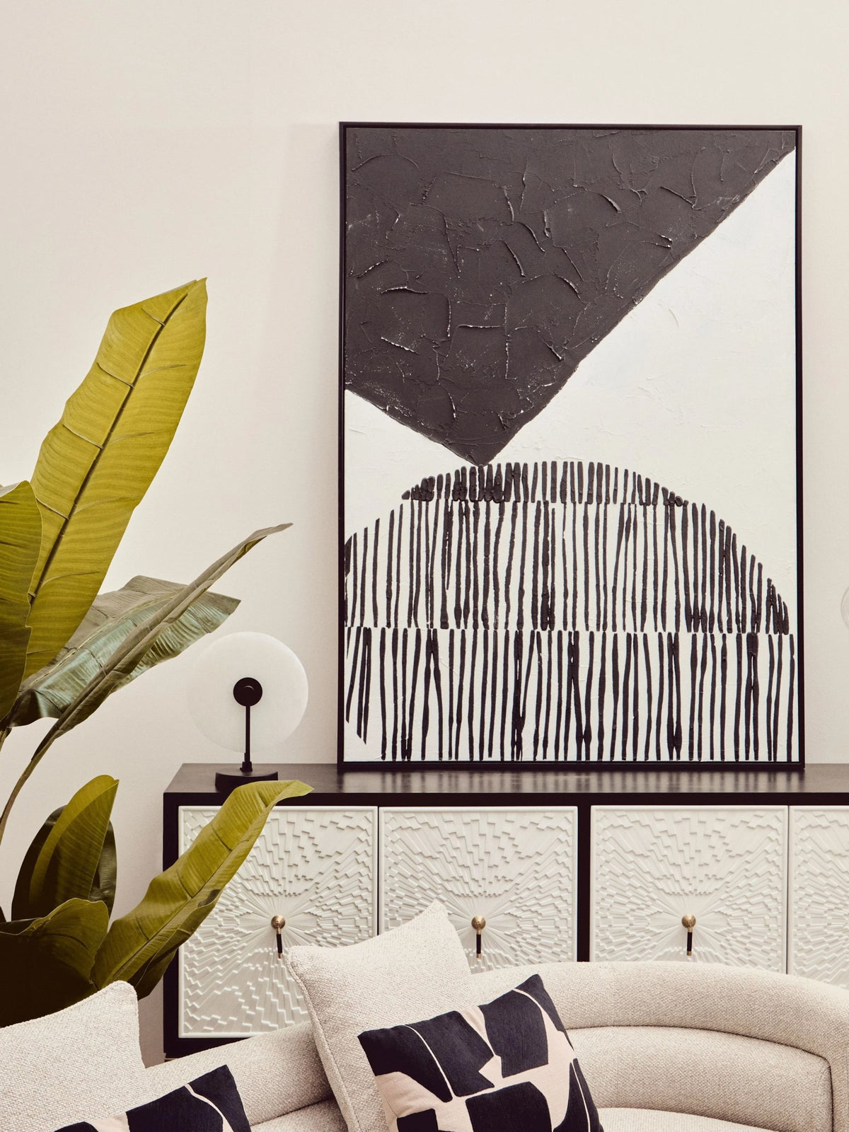 Cambridge Black and White Four Door Sideboard