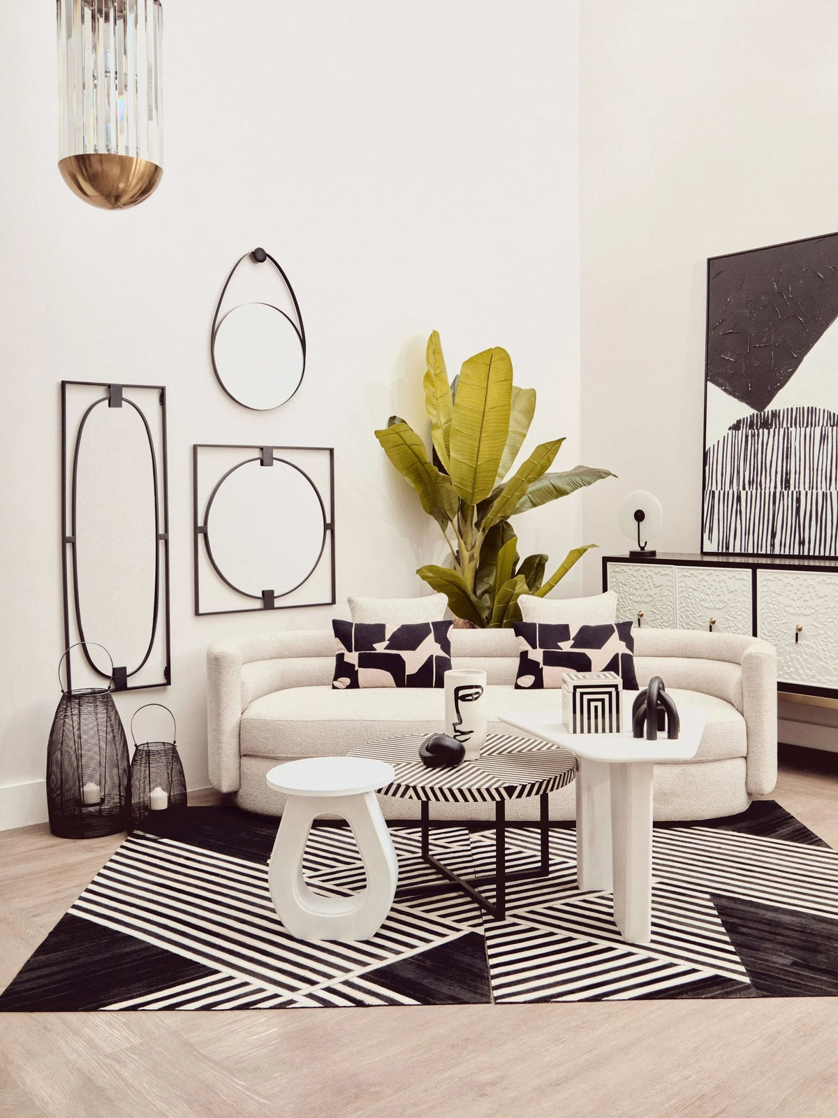 Cambridge Black and White Four Door Sideboard
