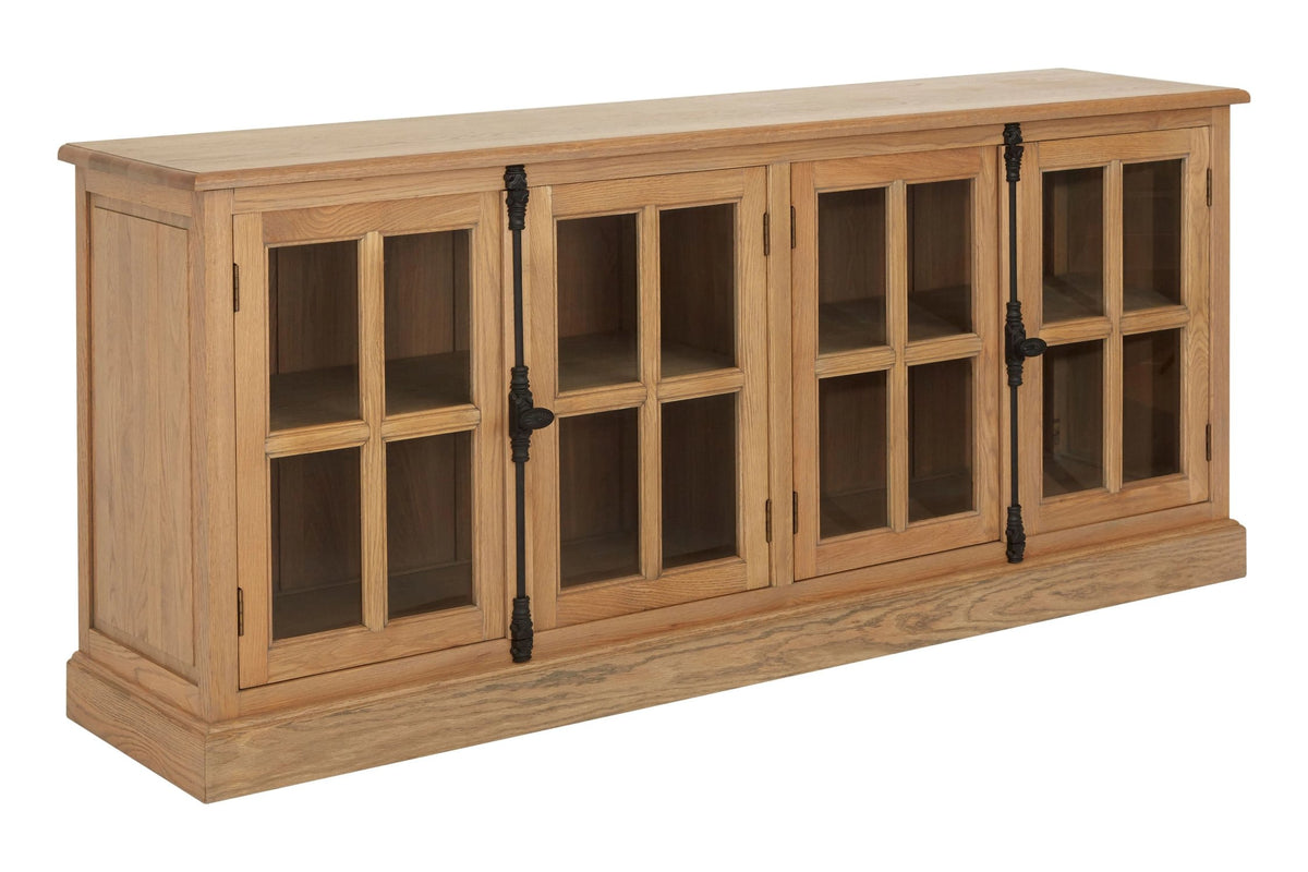 Cannes Oak Wood Sideboard with Washed Grey Finish