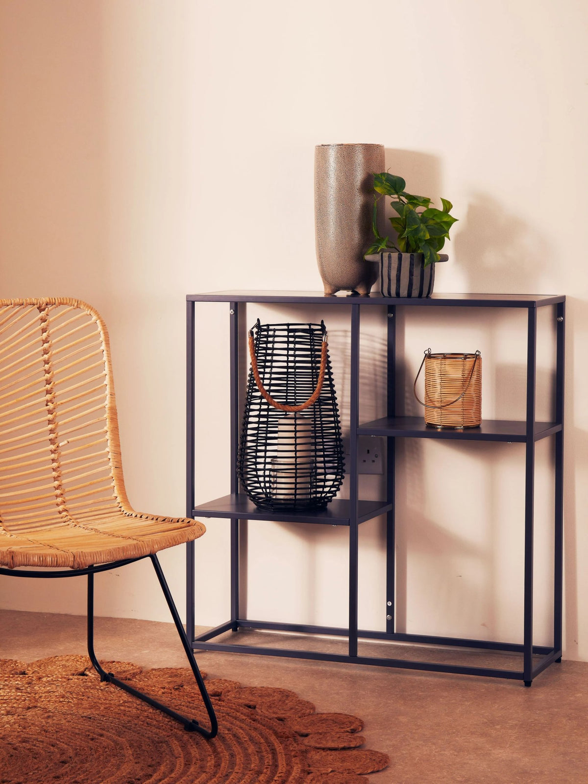 Oxford Grey Metal Three Tier Shelf Unit