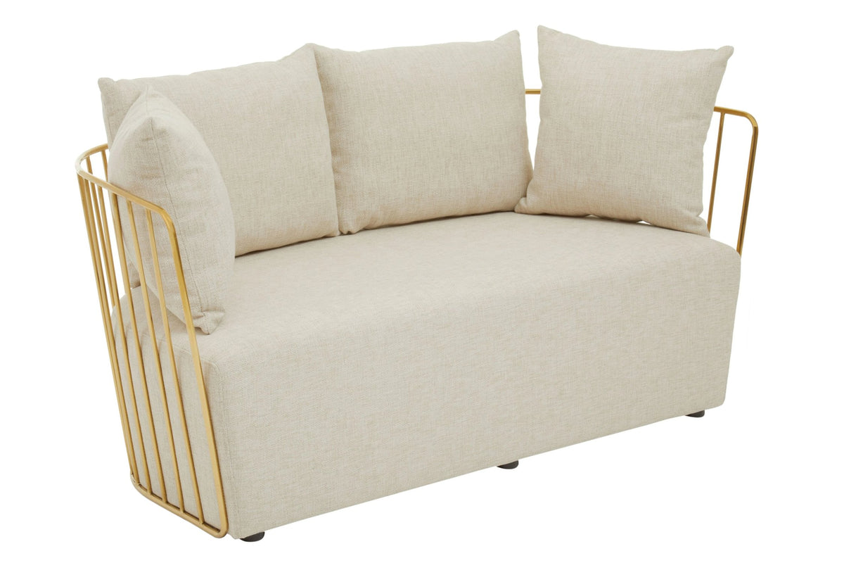 Devon Fabric and Gold Frame Seat Sofa