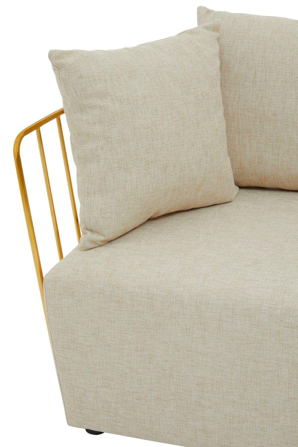 Devon Fabric and Gold Frame Seat Sofa #colour_natural