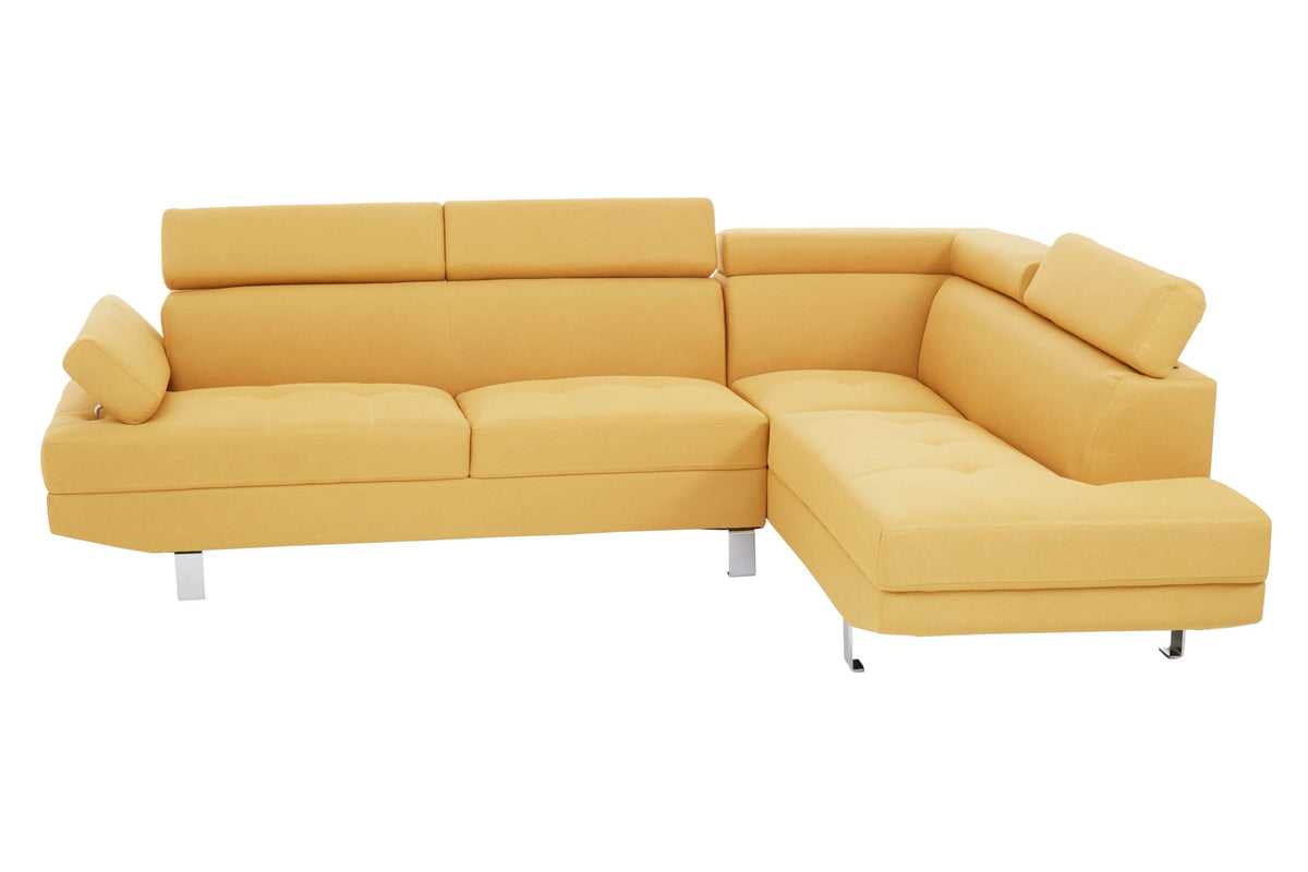 Granada Ochre Linen Corner Sofa with Adjustable Headrests