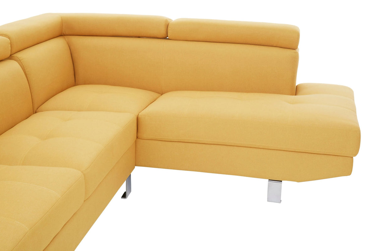 Granada Ochre Linen Corner Sofa with Adjustable Headrests