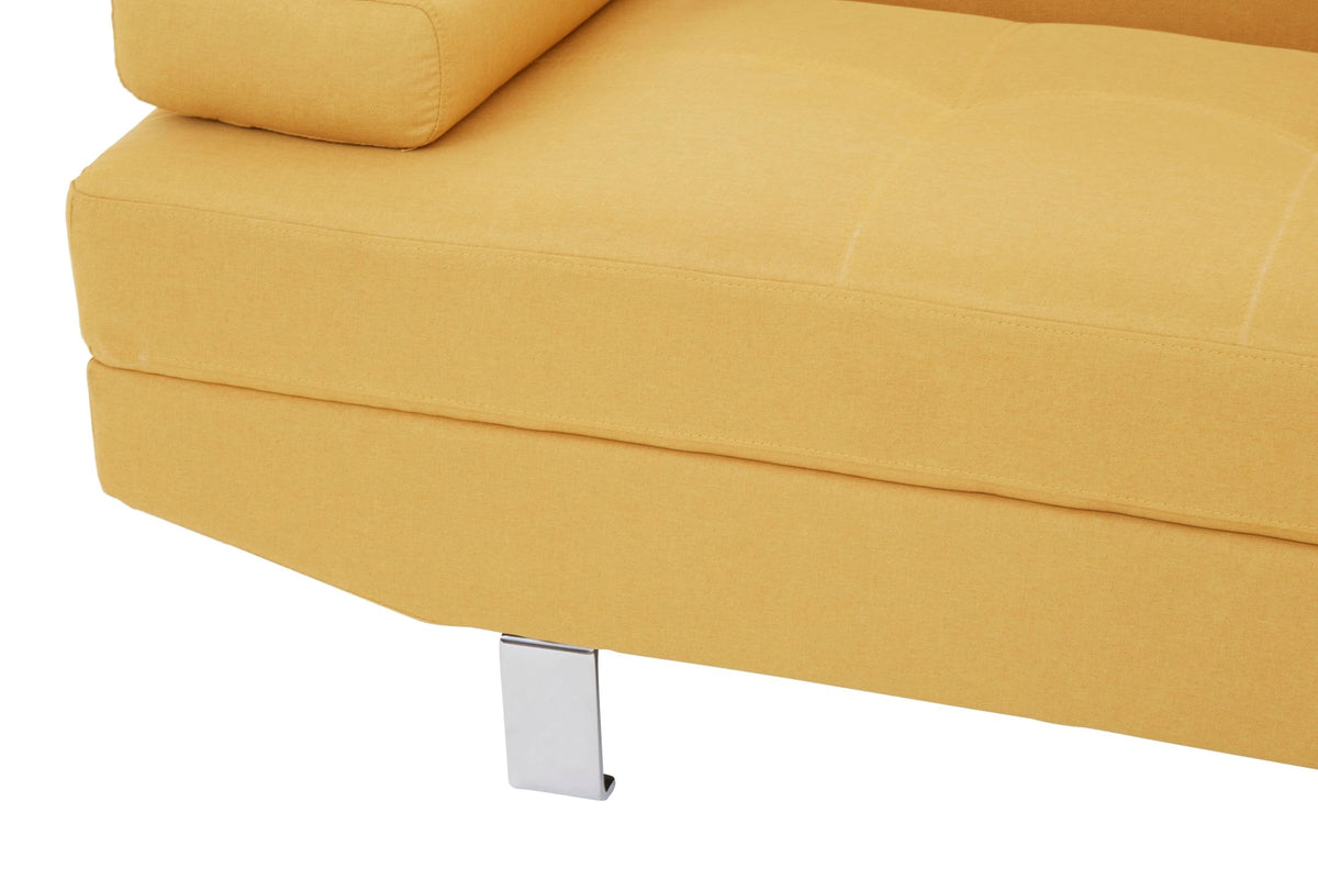 Granada Ochre Linen Corner Sofa with Adjustable Headrests