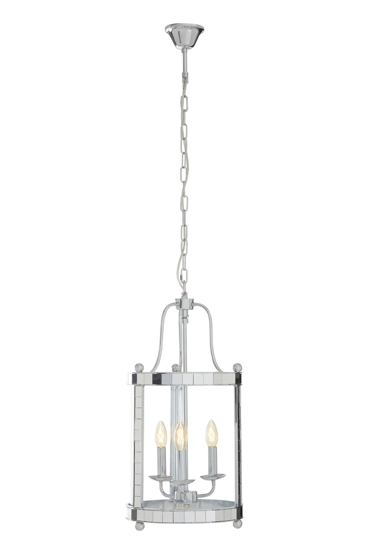 Vienna 3 Bulb Chrome and Glass Pendant Light