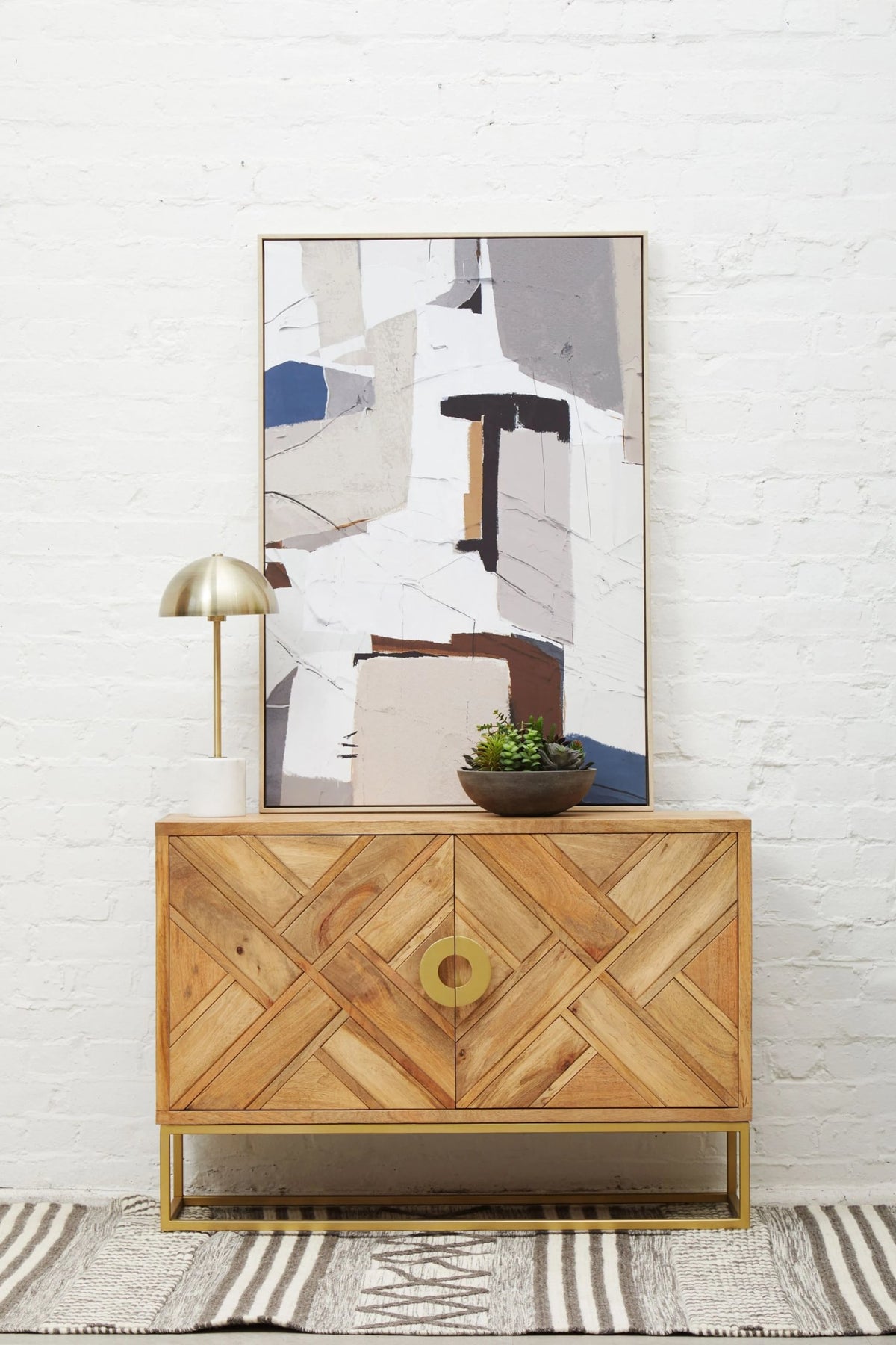 Notting Brushed Brass Table Lamp with Marble Base