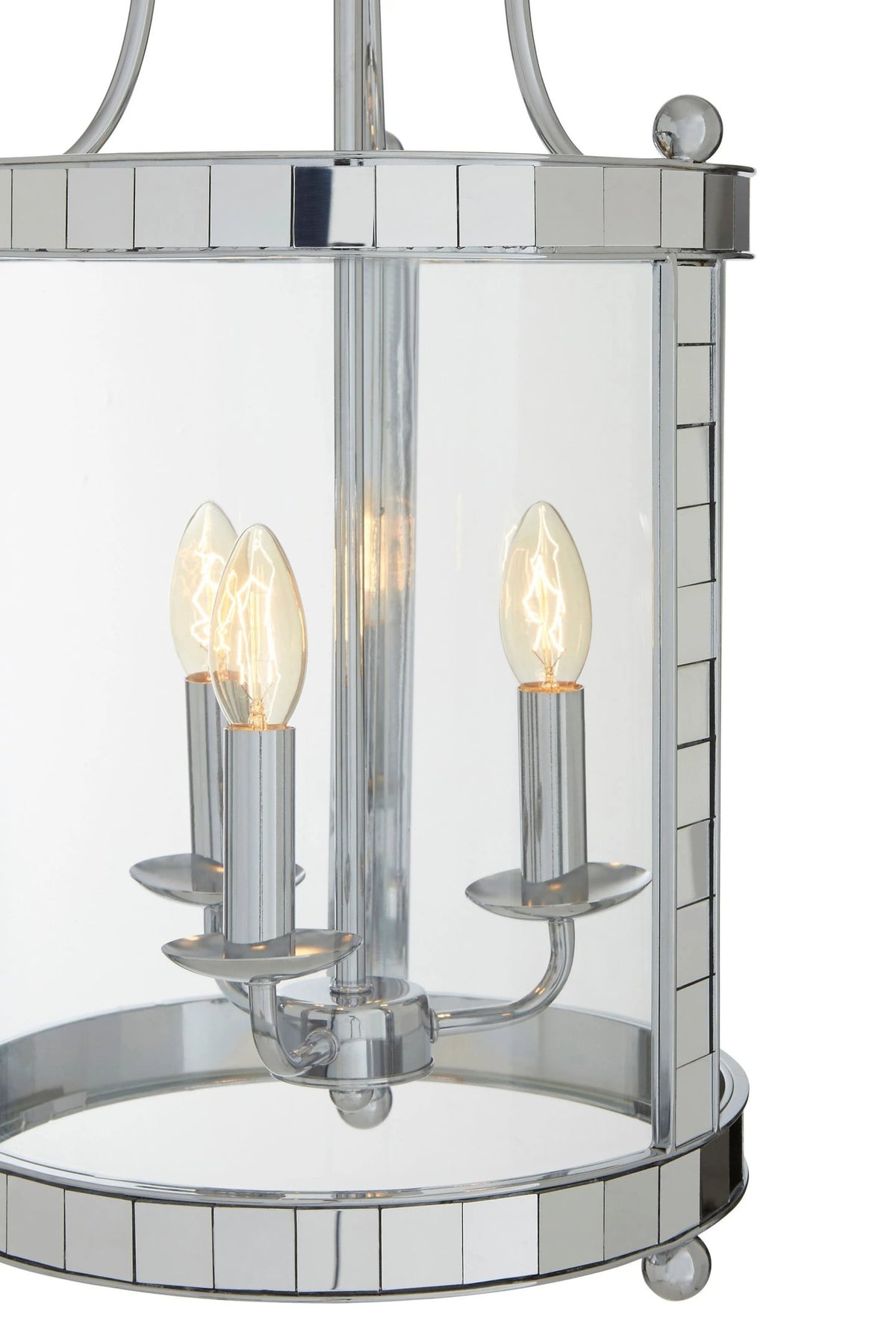 Vienna 3 Bulb Chrome and Glass Pendant Light