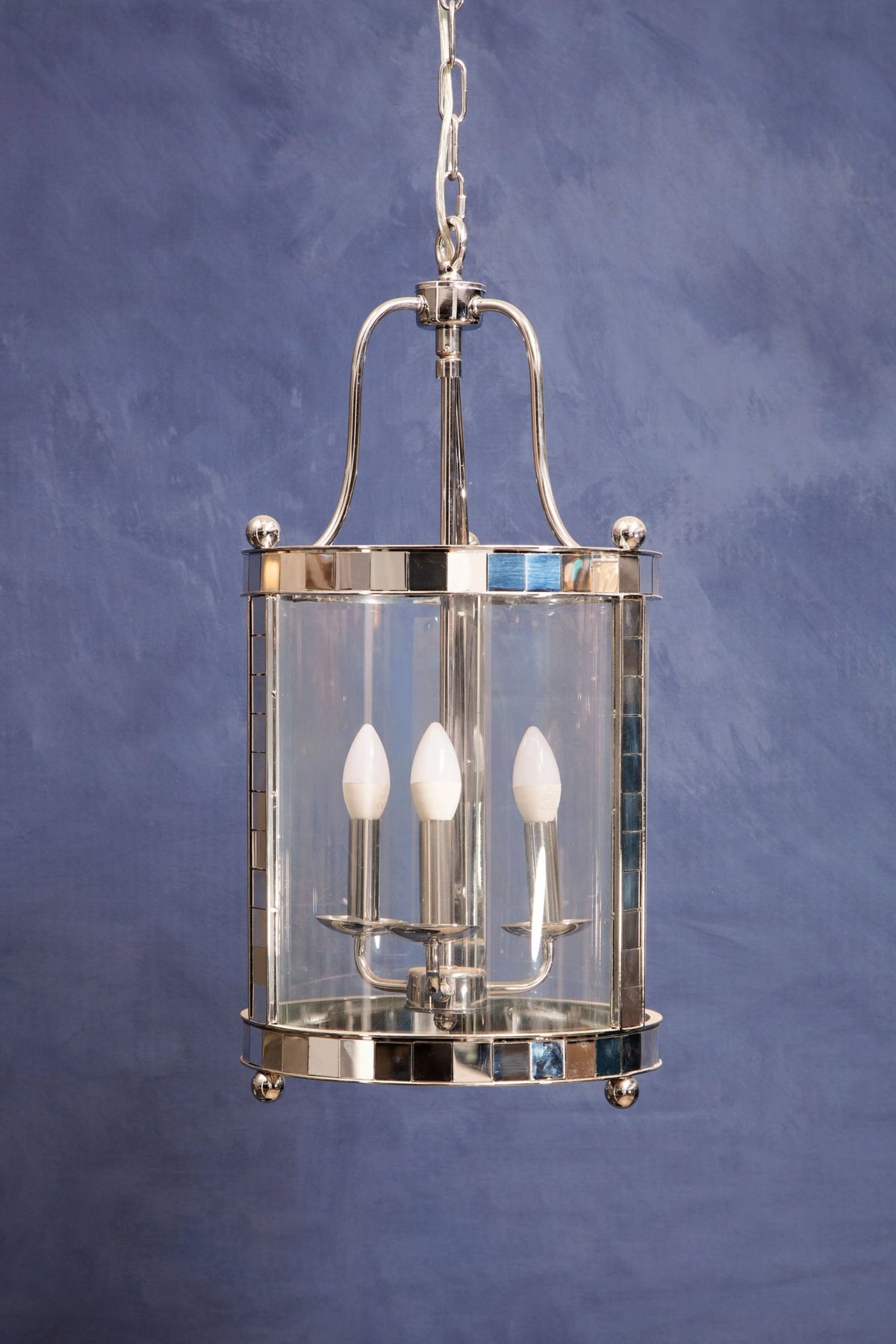 Vienna 3 Bulb Chrome and Glass Pendant Light