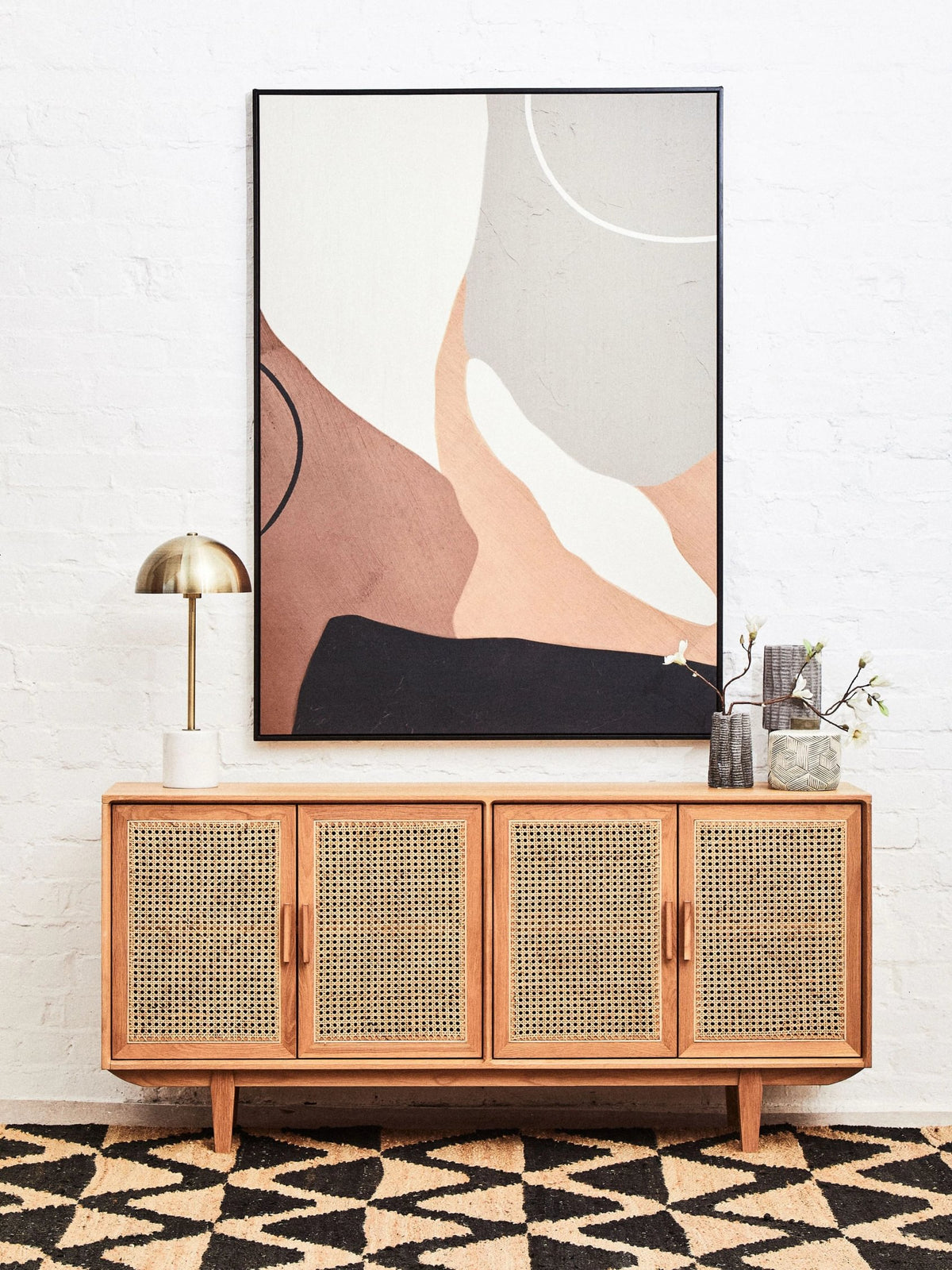 Notting Brushed Brass Table Lamp with Marble Base