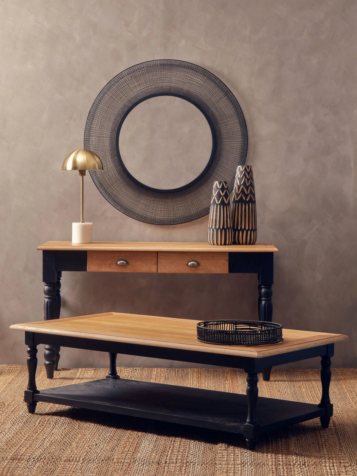Notting Brushed Brass Table Lamp with Marble Base