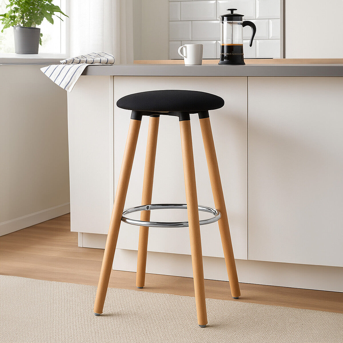 Richmond Black Round Bar Stool