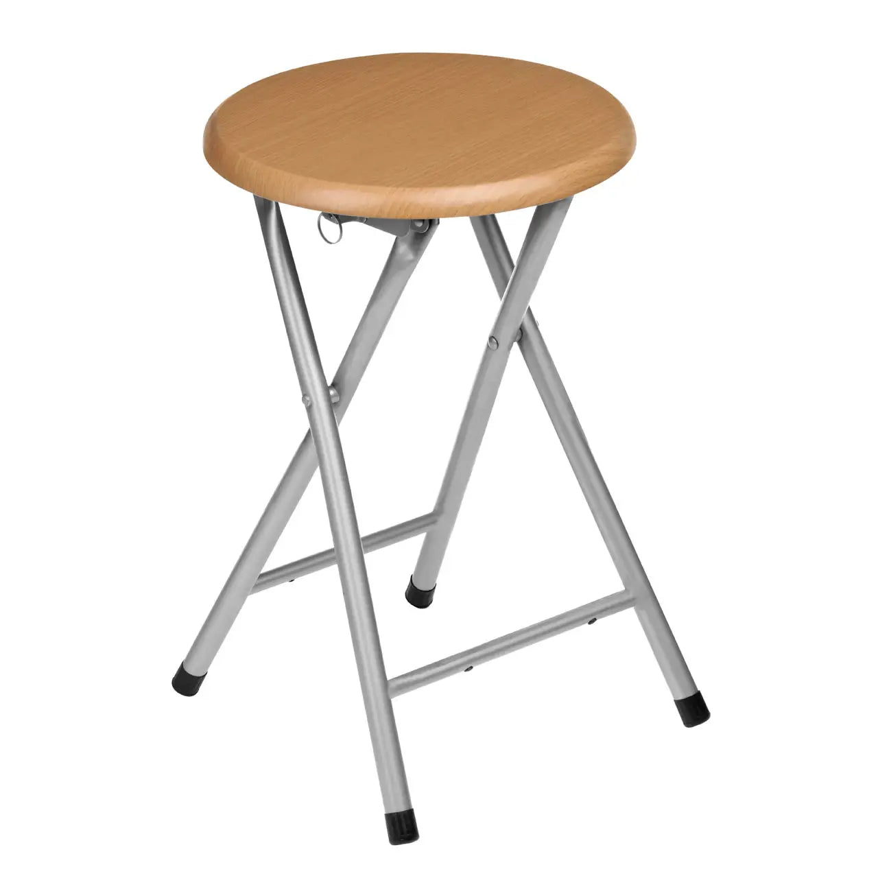 Fold Away Stool with Wood Veneer Seat
