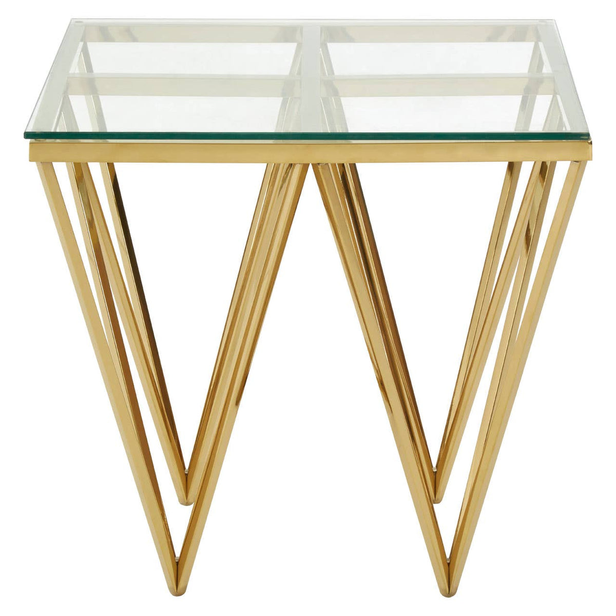 Aurora Glass and Gold Side Table