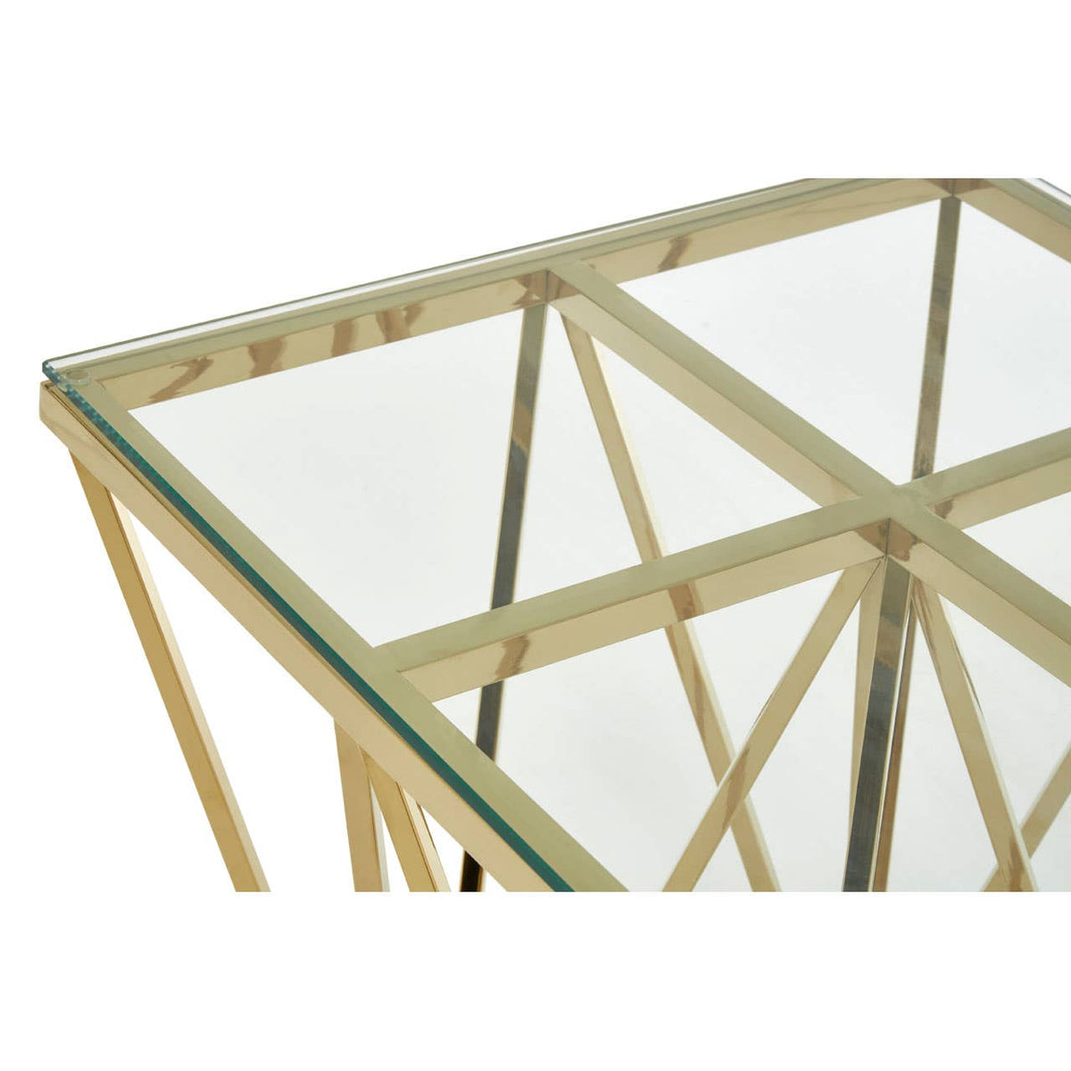 Aurora Glass and Gold Side Table
