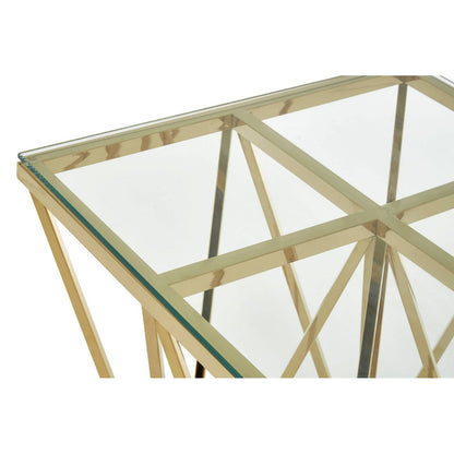Aurora Glass and Gold Side Table