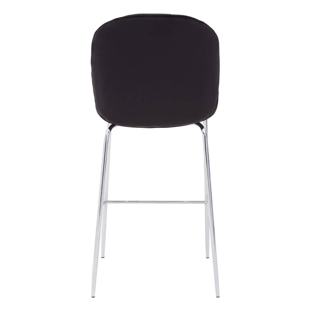 Devon Black Velvet Bar Chair with Chrome Frame
