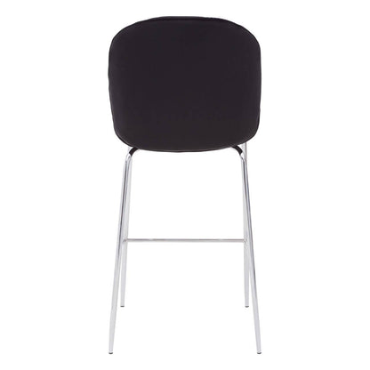 Devon Black Velvet Bar Chair with Chrome Frame