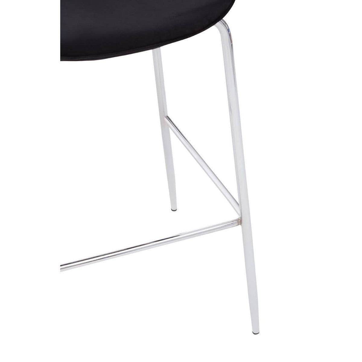 Devon Black Velvet Bar Chair with Chrome Frame