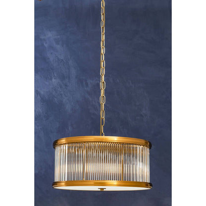 Vienna Bronze 6 Bulb Glass Pendant Light