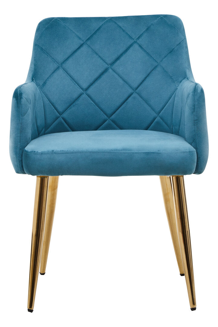 Devon Light Blue Velvet Angular Dining Chair