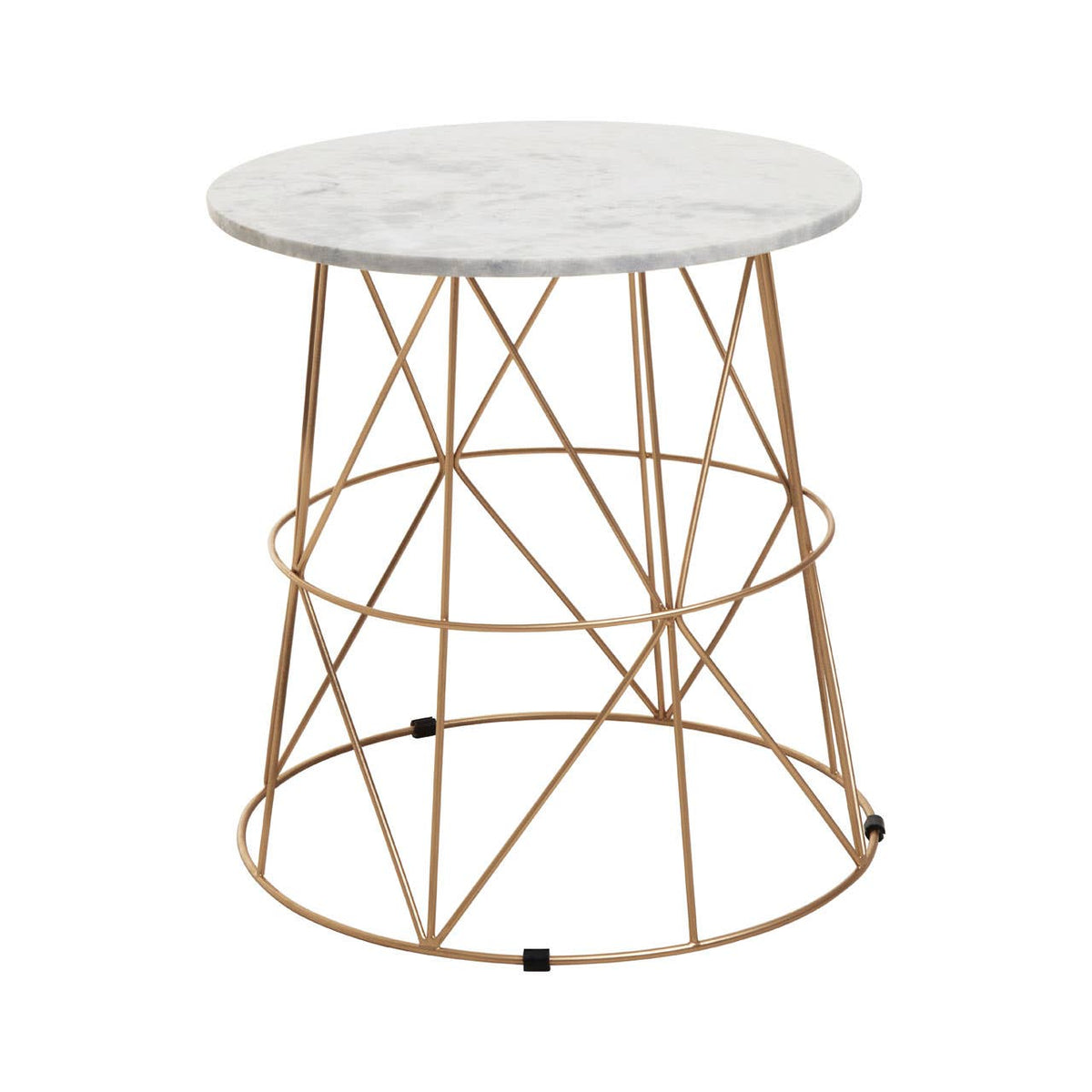 Whitby White Marble Round Side Table