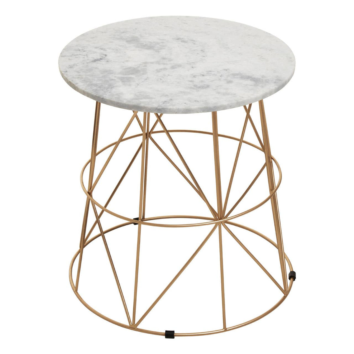 Whitby White Marble Round Side Table