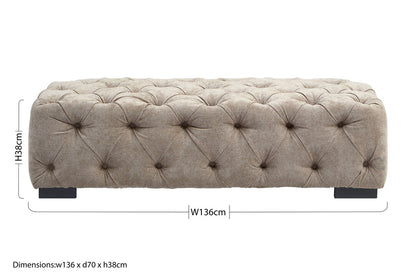 Kensington Natural Fabric Tufted Stool