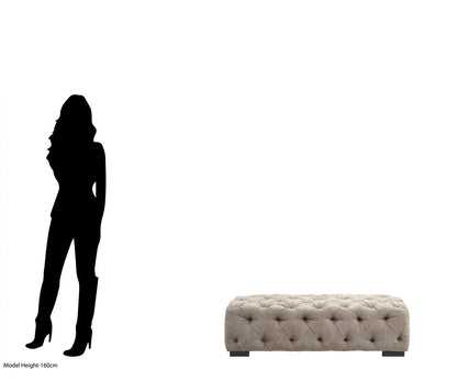 Kensington Natural Fabric Tufted Stool