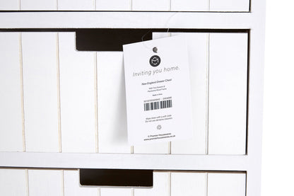 Belgravia England White Mdf 5 Drawers Chest