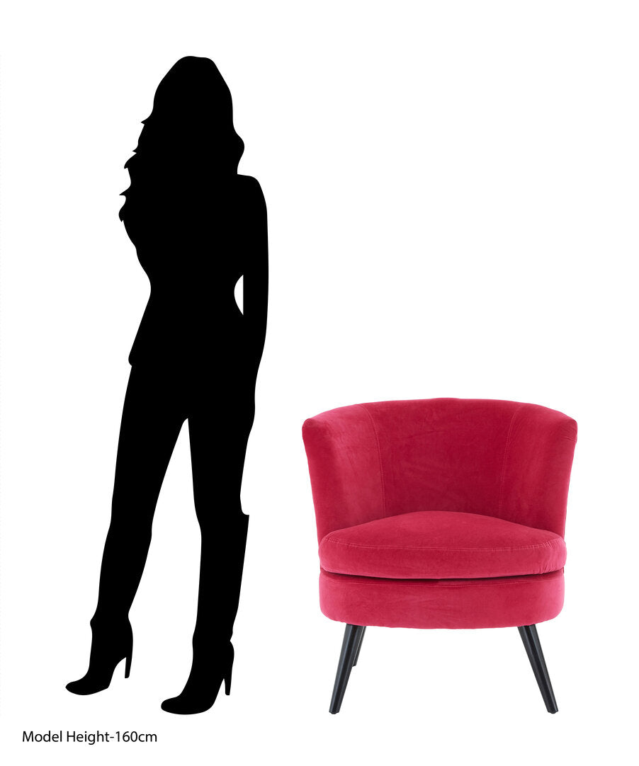 Florence Pink Velvet Round Accent Chair