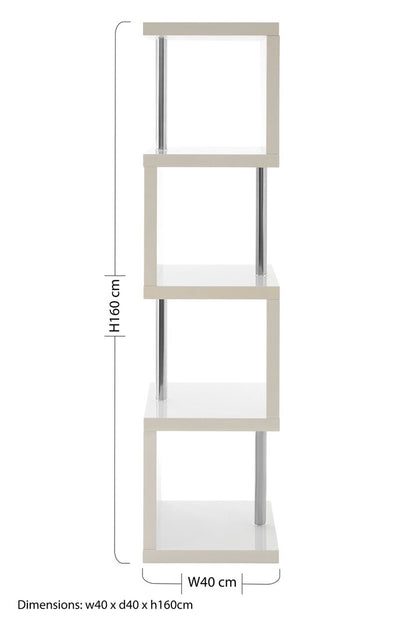 Amalfi 4 Tier White Gloss Shelf Unit