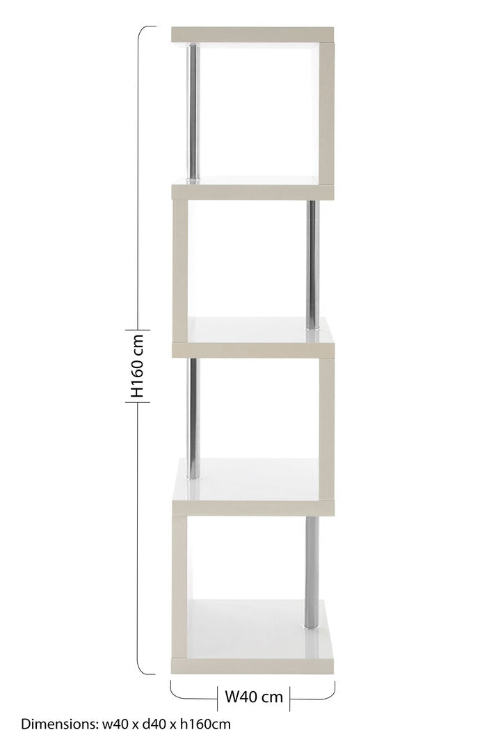 Amalfi 4 Tier White Gloss Shelf Unit