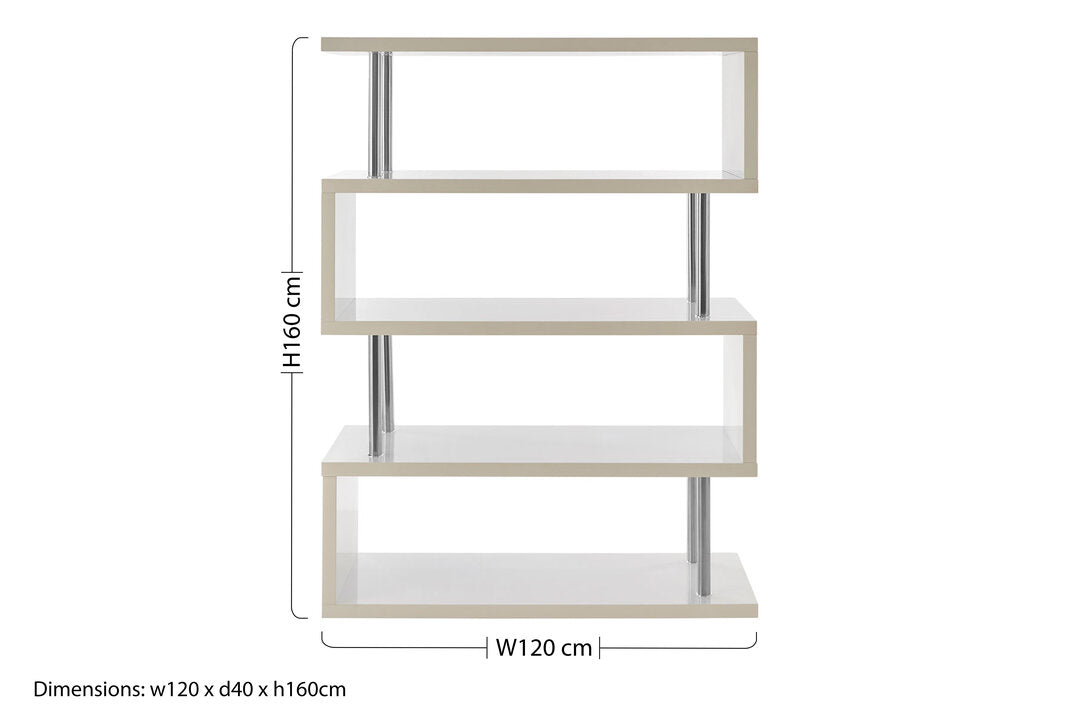 Amalfi 4 Tier White Gloss Wide Shelf Unit