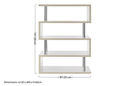 Amalfi 4 Tier White Gloss Wide Shelf Unit
