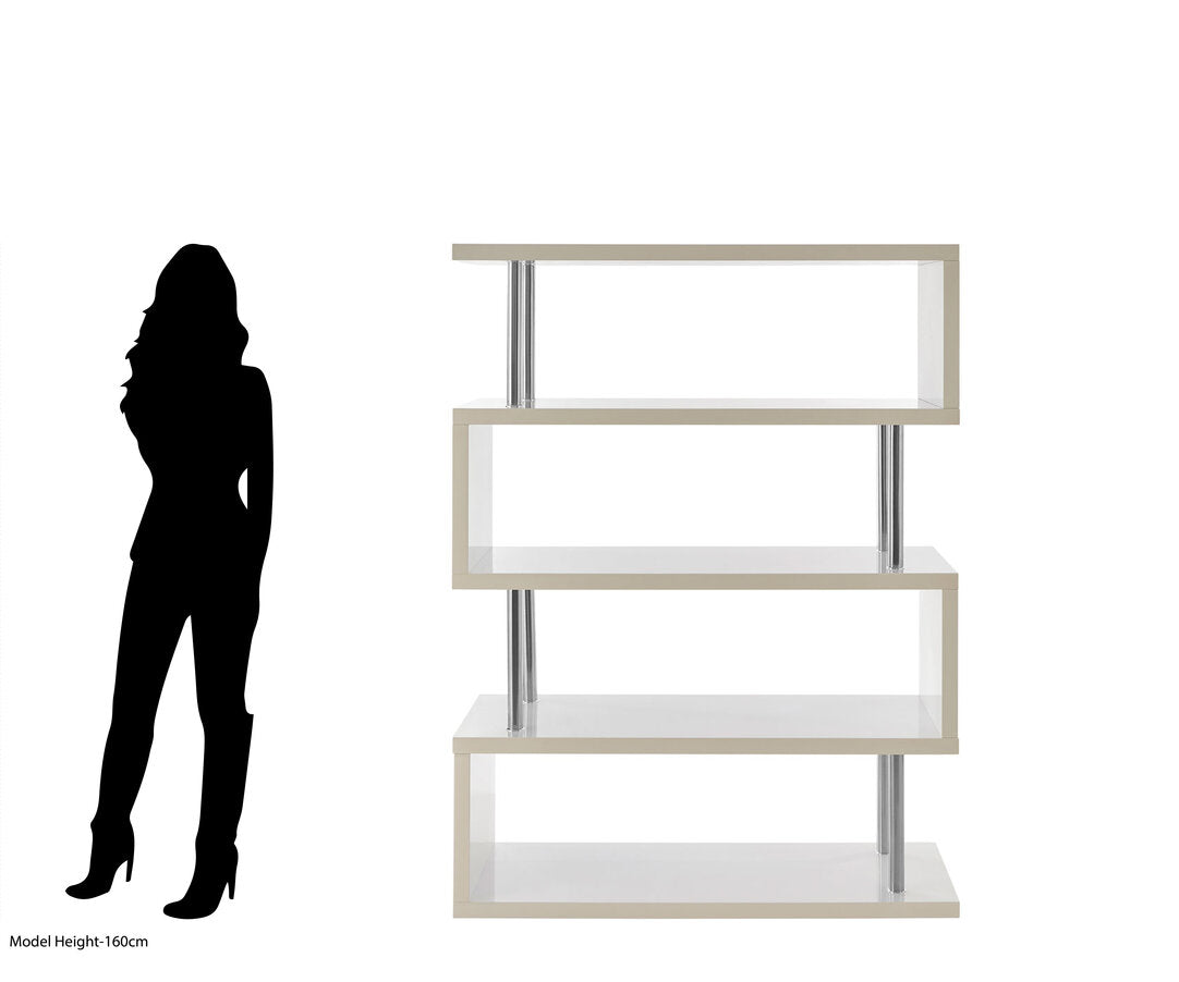 Amalfi 4 Tier White Gloss Wide Shelf Unit