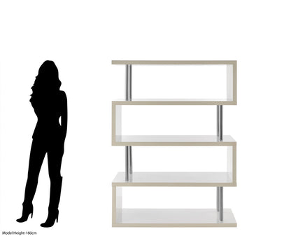 Amalfi 4 Tier White Gloss Wide Shelf Unit