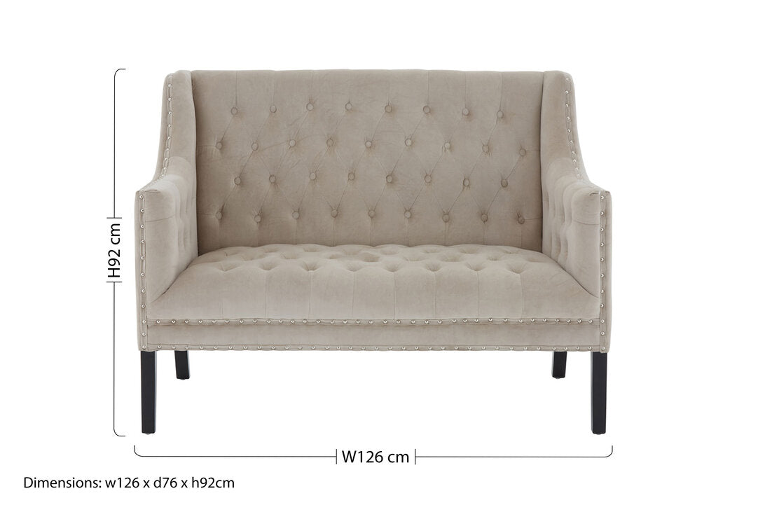 Monaco Park Camel Velvet 2 Seat Sofa