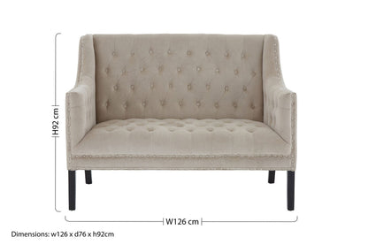 Monaco Park Camel Velvet 2 Seat Sofa